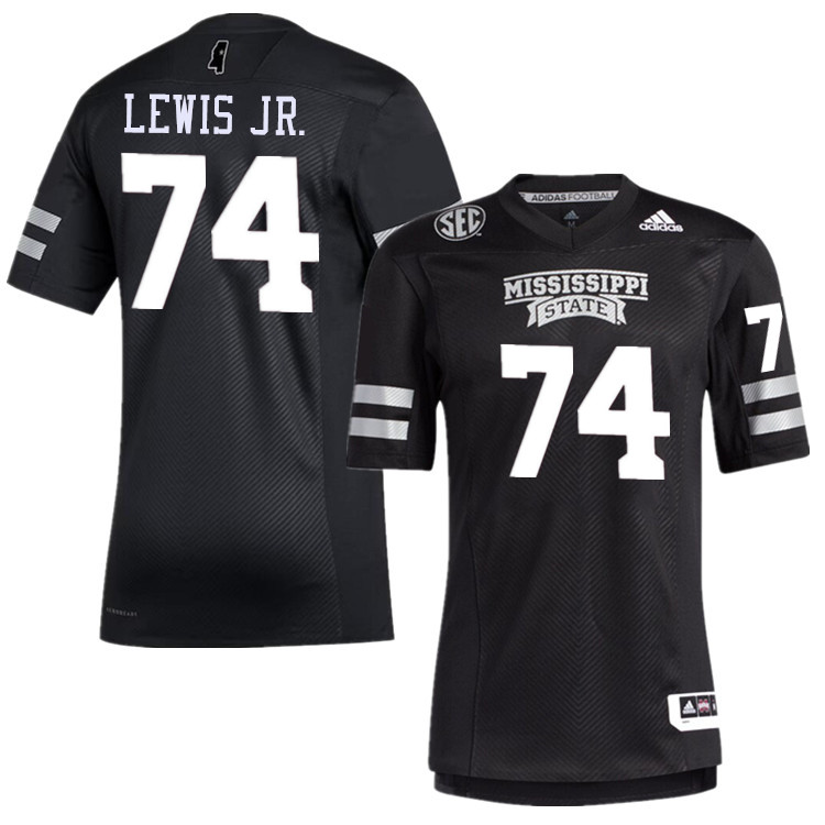 Men #74 Jimothy Lewis Jr. Mississippi State Bulldogs College Football Jerseys Stitched-Black